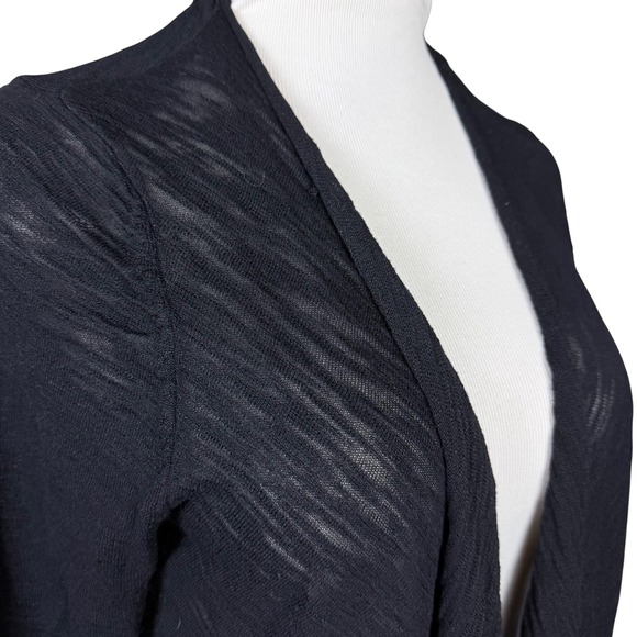 Torrid Black Slub Knit Open Front Draped Waterfall Cardigan Plus Size 2 2X - Picture 4 of 11